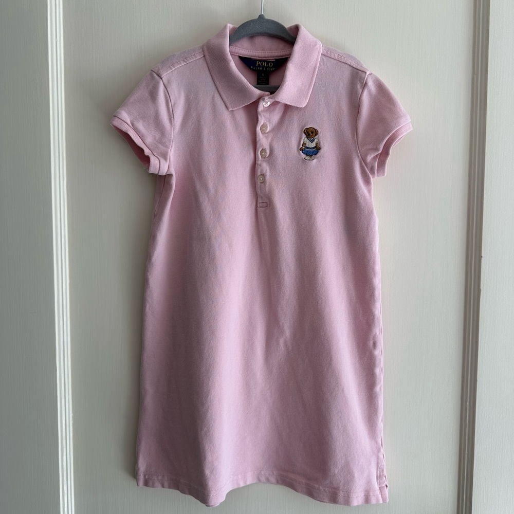 Polo Ralph Lauren Girls Bear Polo Dress - Size 6
